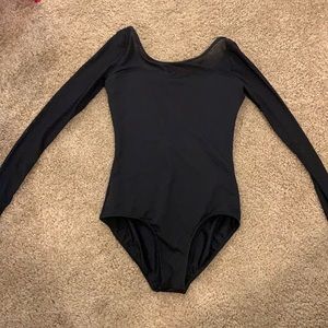 NWOT Black nylon and mesh leotard - M